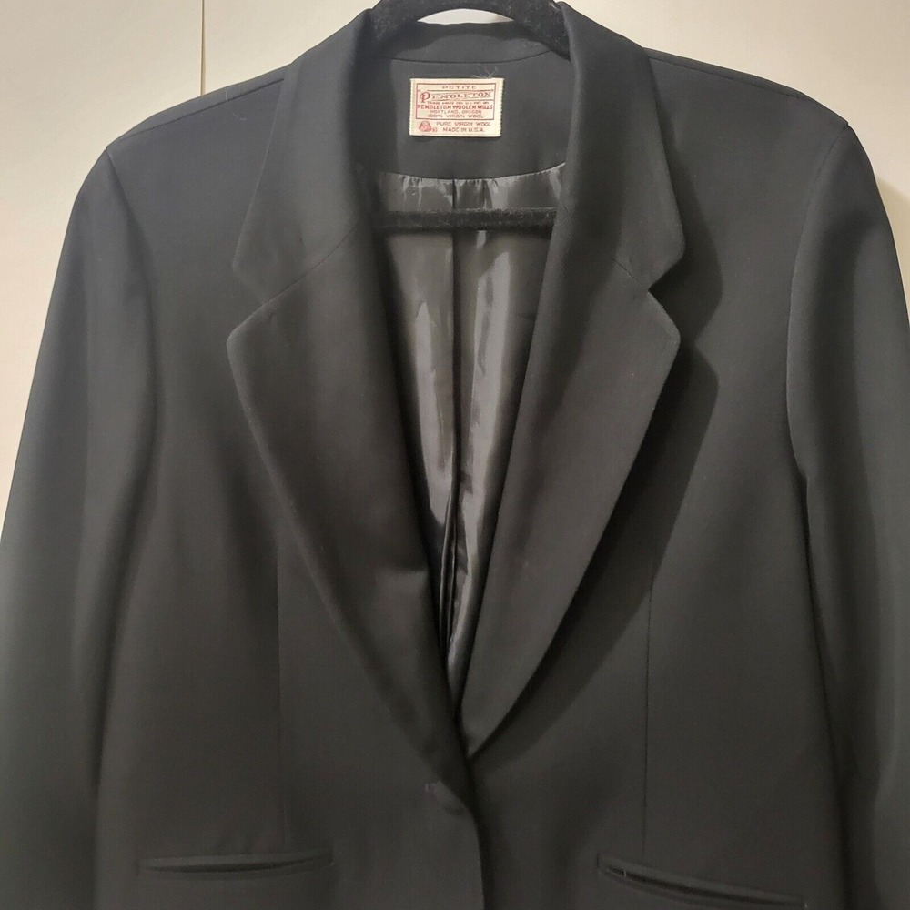 Pendletons Women's Petite Jacket, Black 100% Pure Virgin Wool Size‎ 14 P